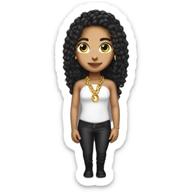 a lightskin baddie  and has a chain  sticker