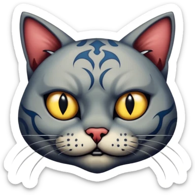 tattooed-scary-looking-cat-with-heavy-face-tattoes sticker