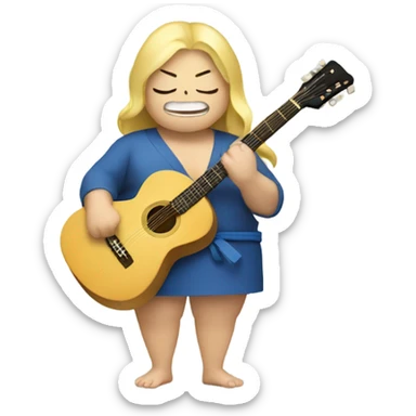 Blonde Sumo wrestler guitar sticker