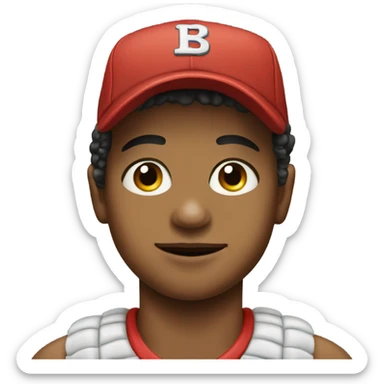 boy in baseball cap portrait sticker