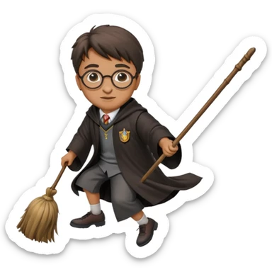 Harry potter flying on a broomstick sticker