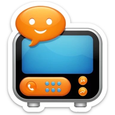 Cnc controller with orange chat bubble on the screen sticker