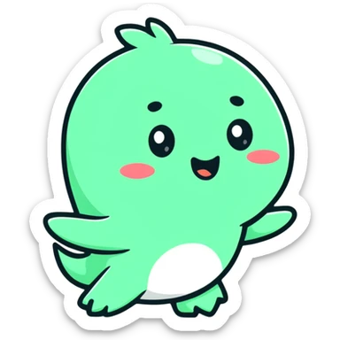 playful mascot character logo for a small business sticker