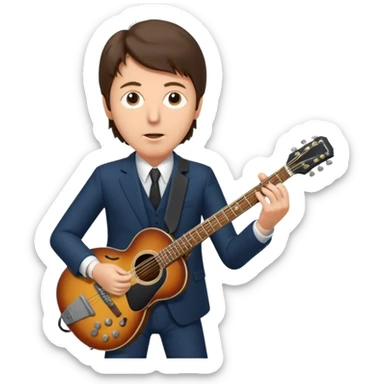 Paul McCartney playing guitar suit sticker
