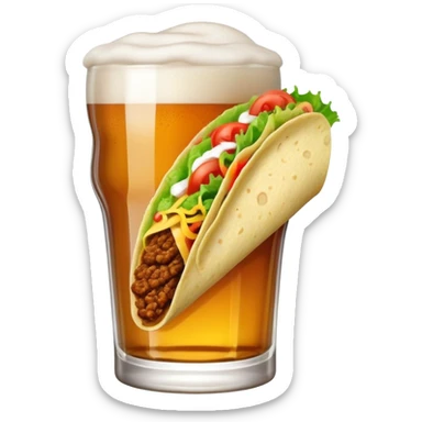 Beer having a tacos sticker