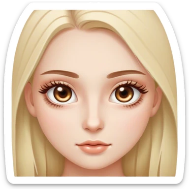 white skinned girl with long eyelashes hazel eyes sticker