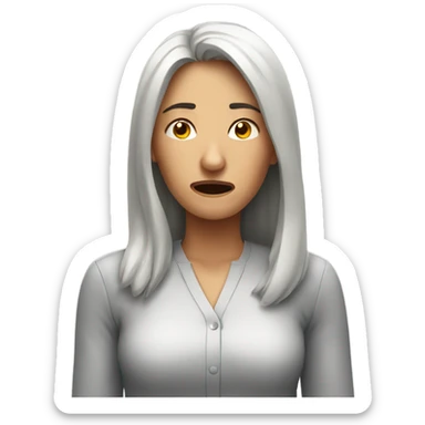 stressed woman  sticker