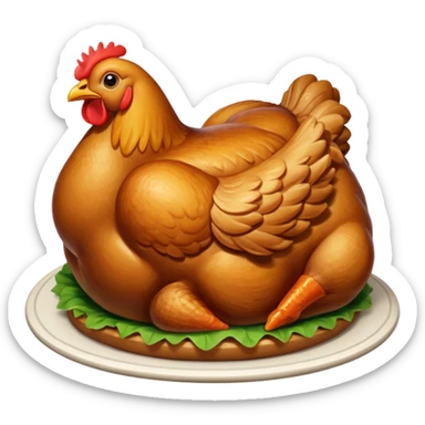 round chicken rost sticker