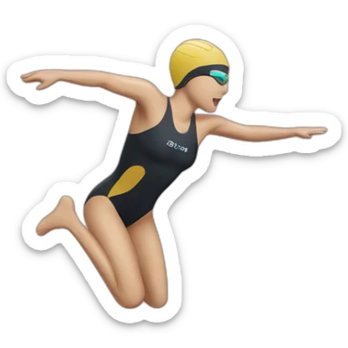 swimmer is diving sticker