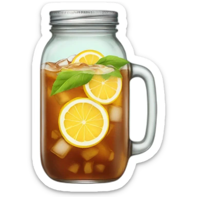 Ice tea in a mason jar sticker