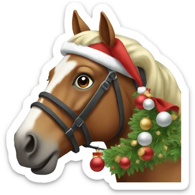 Christmas horse sticker