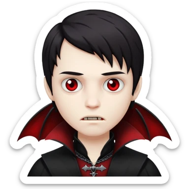 pale skin emo dark hair boy vampire sticker