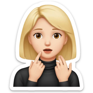 Girl with her hand around throat  sticker