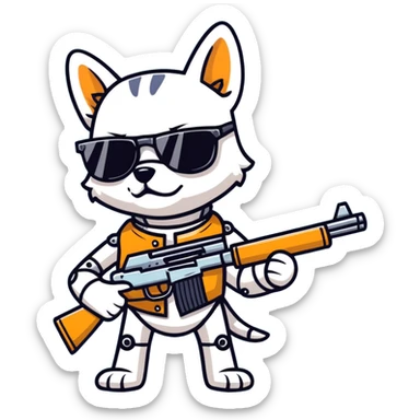 Terminator dog sticker