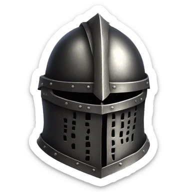 dark souls knight metal helmet with visor sticker