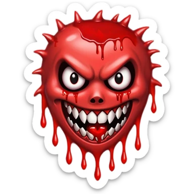 A logo with a bloody and scary killer design sticker