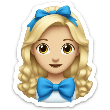 "Blonde girl with blue bow" sticker