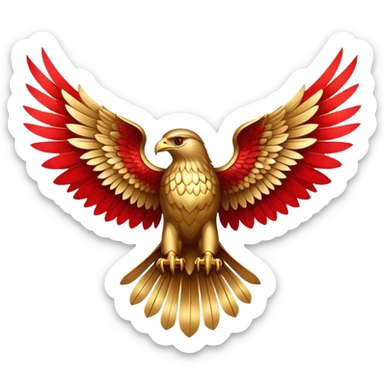Golden hawk with spread wings, House Bellona symbol, Red Rising sticker