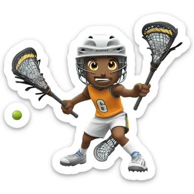 Lacrosse player scoring goal sticker