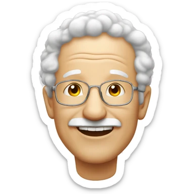 Happy old man with Halo on a cloud sticker