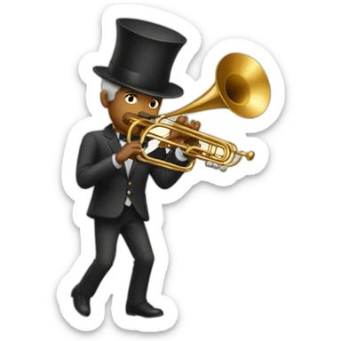 Magic man playing trombone sticker