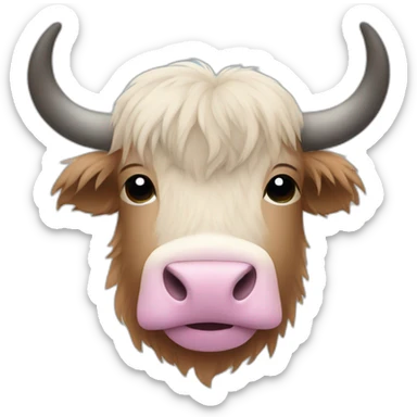 Yak with pink earrings sticker