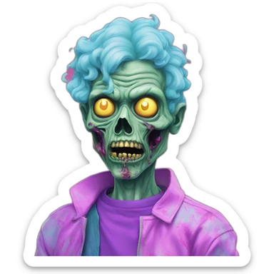 Vaporwave zombie person  sticker