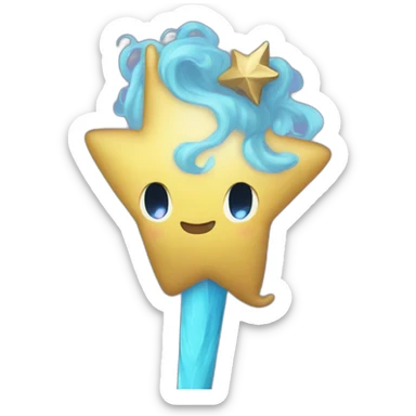 Blue Star vs the forces of evil wand unicorn horn sticker