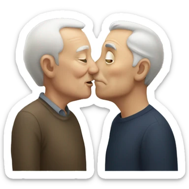 Old white man kissing  sticker