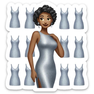 sparkly long bodycon dress sticker
