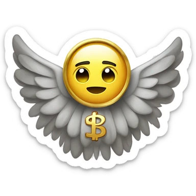 russian ruble with wings sticker