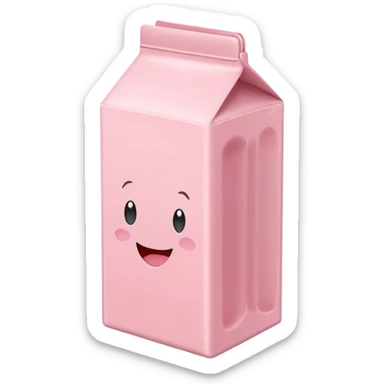 a pastel pink strawberry milk carton sticker