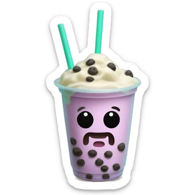 Boba tea who look stone sticker