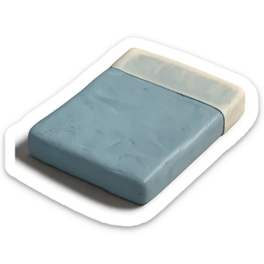 claymation style crash mat with visible fingerprints and pastel colors sticker