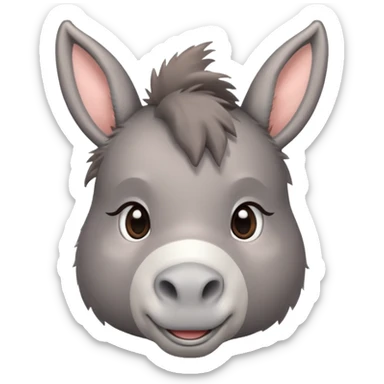 Cute donkey side face with blush sticker