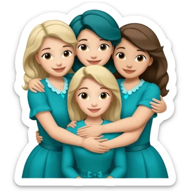 Teal group hug with Belles wording sticker