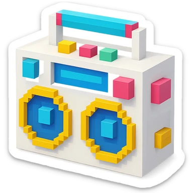 white boombox sticker