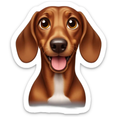 crazy face brown dachshund sticker
