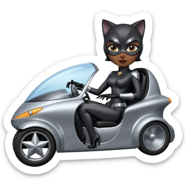 Hot rod Cat Woman’s sports futuristic Catmobile twin seated car  sticker