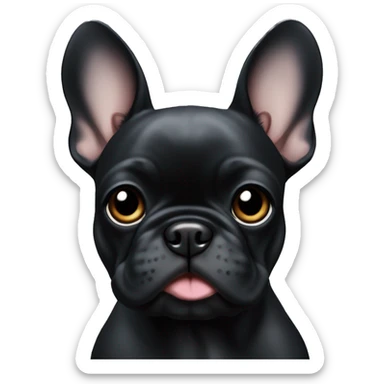 Solid black Frenchie puppu sticker