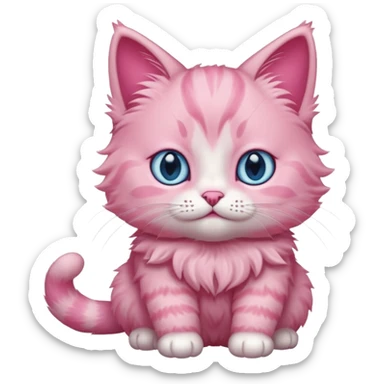 full body of. baby Russian pink cat  sticker