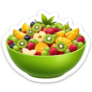 large green bowl of Fruit salad front view sticker