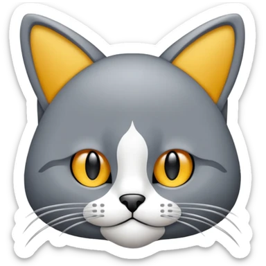 Rengi gri beyaz olan rapci kedi sticker