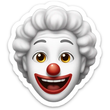 A clown with a unnatural long smile sticker