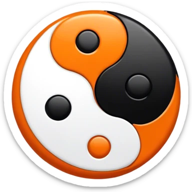 Orange and black ying yang sticker