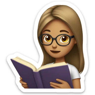 girl reading book sticker