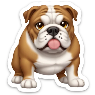 fat brown enlgish bulldog sticker