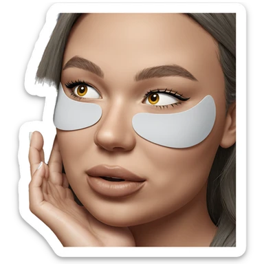 masked girl portrait gray backdrop sticker