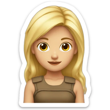 niña rubia con coleta sticker