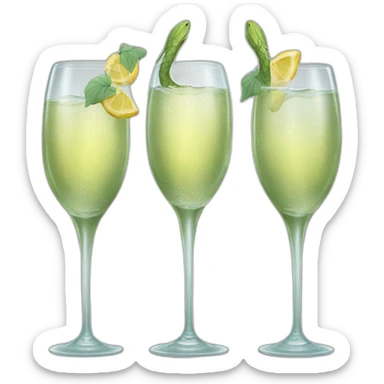 Three mermaids drinking white wine sticker